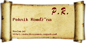 Peknik Romána névjegykártya